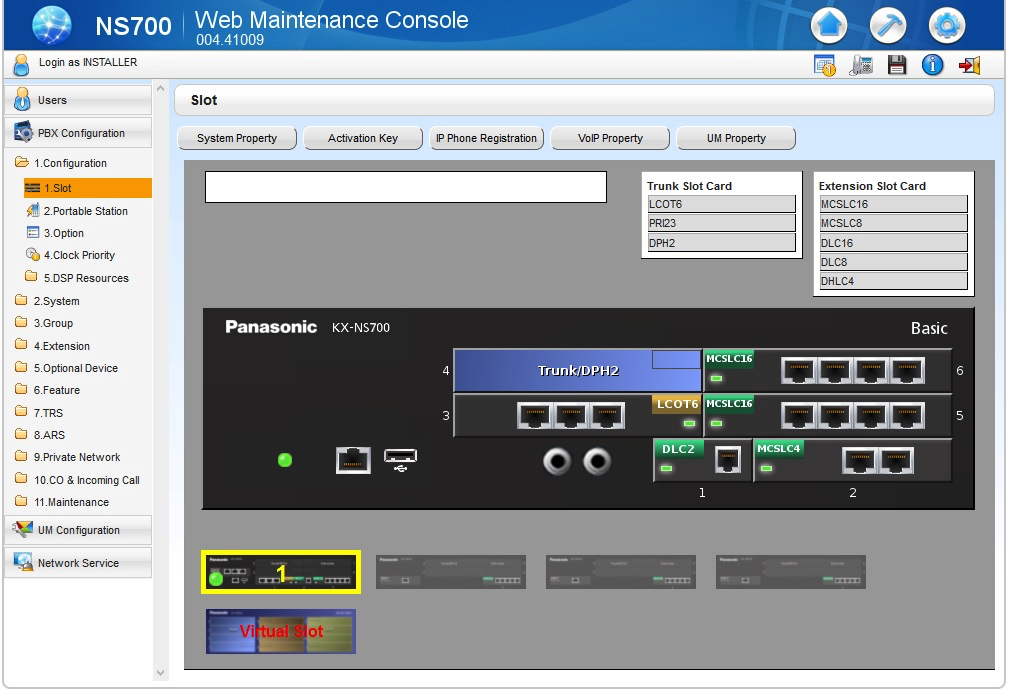 Slot configuration. Panasonic Maintenance Console. V-sipgw16 фото. Panasonic configuration Portable Station. Web Maintenance Console.