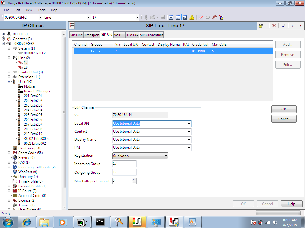 SIPTRUNK.com Trunk on Avaya IP Office Manager 7 – Help Center