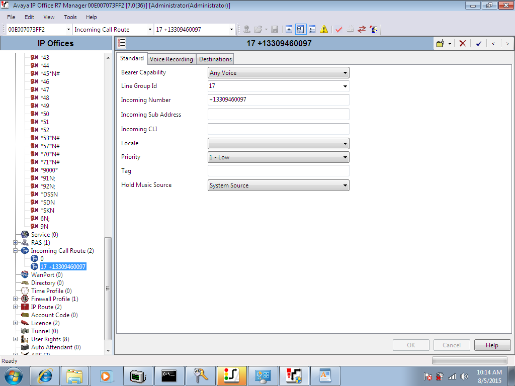 SIP.US Trunk via IP Authentication on Avaya IP Office Manager 7.0 ...